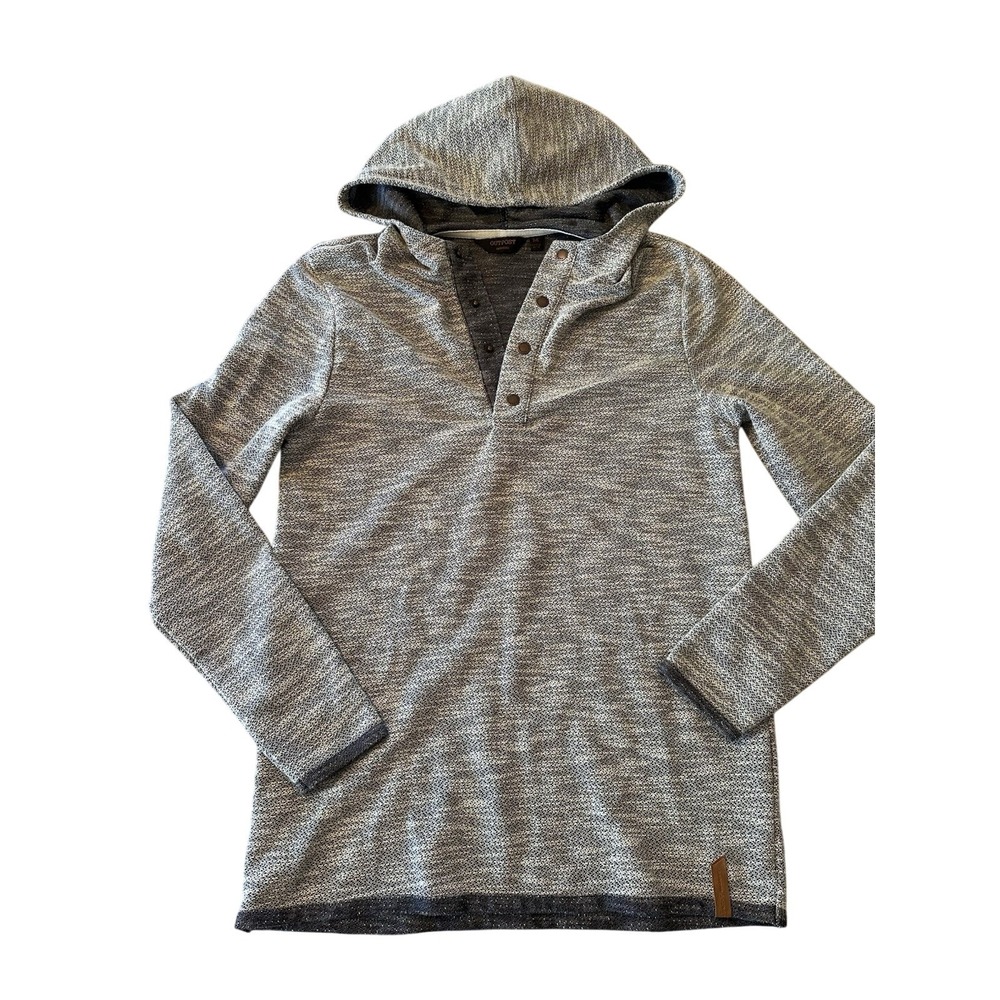 Outpost Makers Hooded Henley Men's M Gray Heather‎ Cabin Core Casual Rugged
